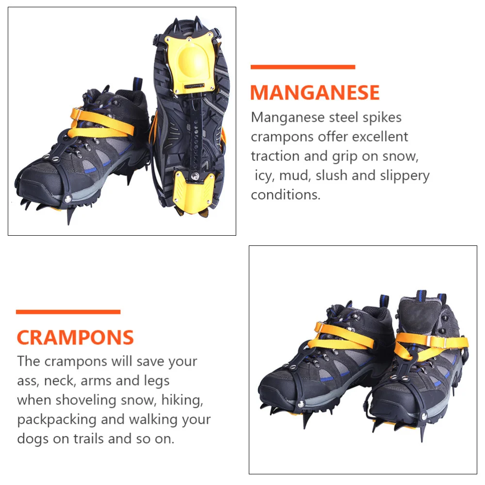 

1 Pair Ice Cleats Traction Crampons Climbing Anti-Skid Snow Grips for Boot Shoes