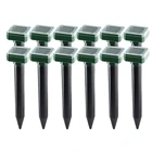 Ультразвуковой Отпугиватель змей на солнечной батарее, 12 упаковок, электронный отпугиватель Кротов и змей для сада, двора, фермы