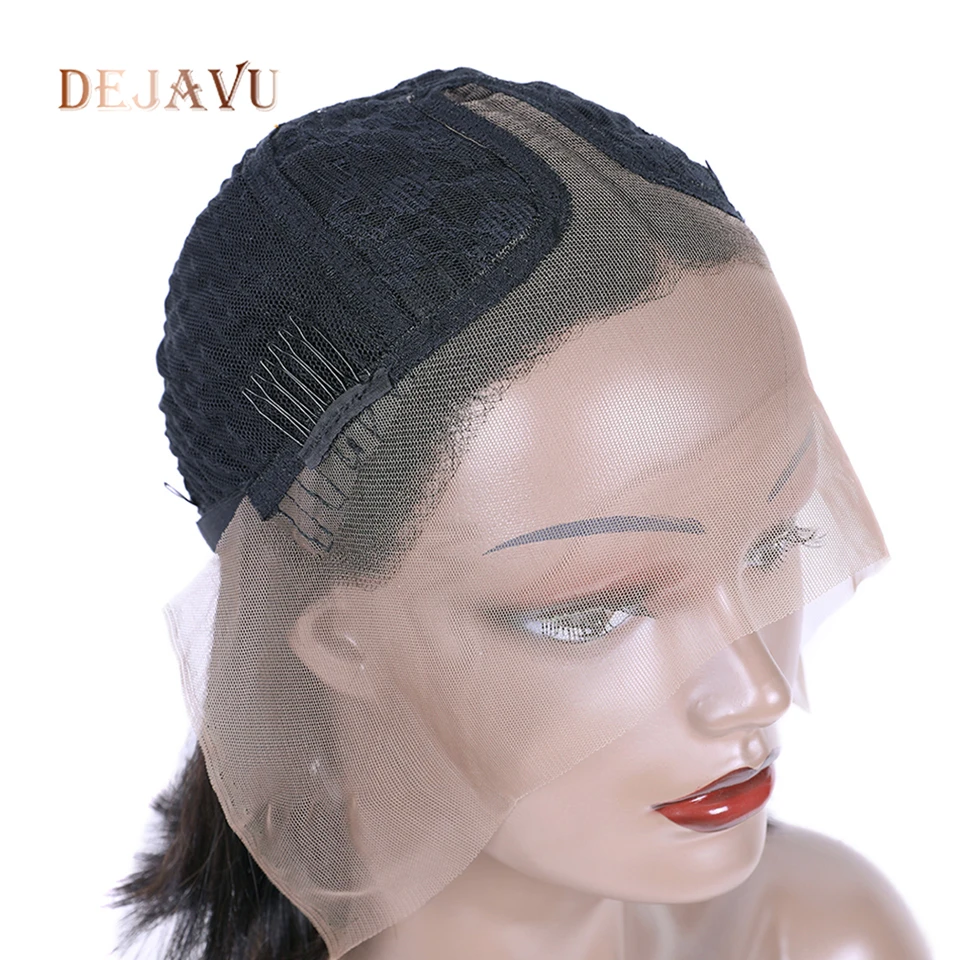 Dejavu Bob Wig Brazilian Hair Lace 13*4 Closure Frontal Wigs Short 100% Human Straight Non Remy | Шиньоны и парики