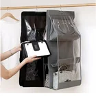 Подвесная сумка-Органайзер, 6 карманов, для шкафа, прозрачная сумка для хранения, настенная прозрачная сумка для разных обуви с сумкой-вешалка