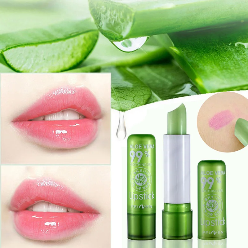 Губная помада с алоэ вера увлажняющий бальзам для губ меняющий температуру