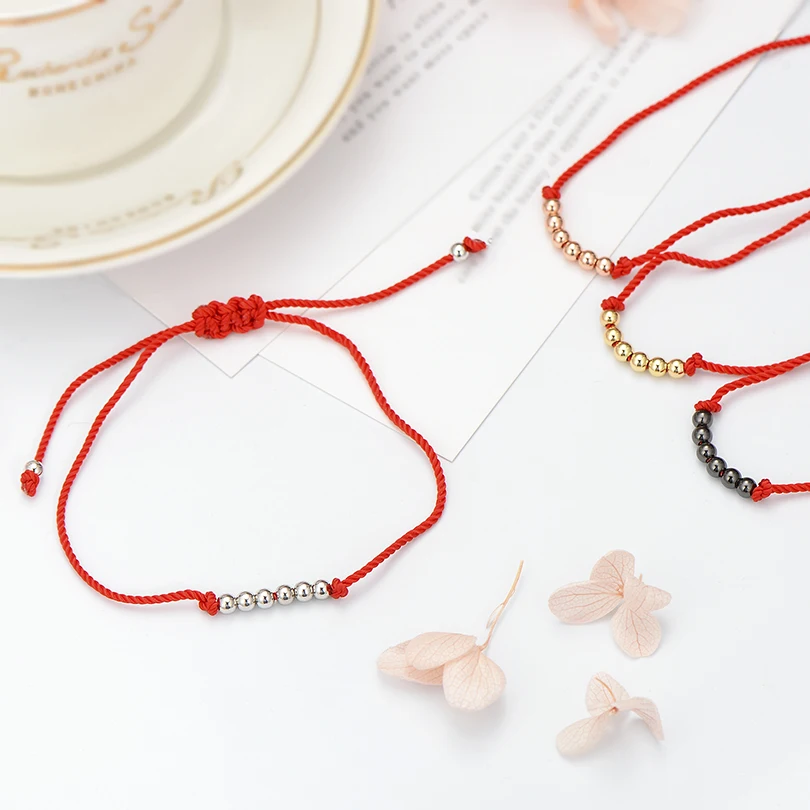 Ручной работы Медь бисера счастливая Веревка Браслеты &amp Браслеты-кольца для Для