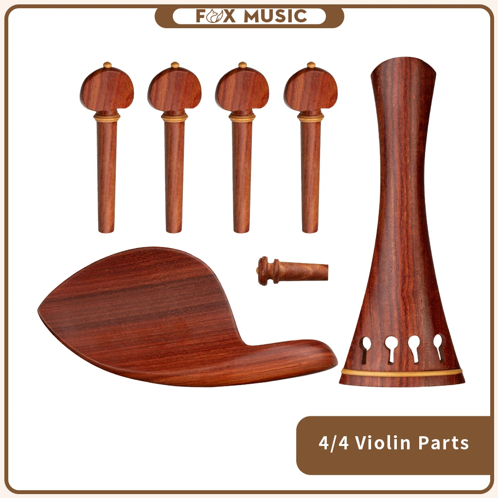 

1 Set Rosewood Violin Parts 4 Strings Violin Tailpieces Chin Rest Endpin And Tuning Pegs Violin Parts Accessories