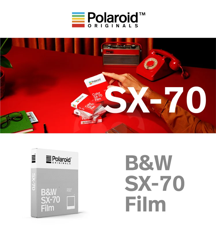 Polaroid Originals мгновенная пленка цвет черный и белый пленки для винтажной камеры SX-70