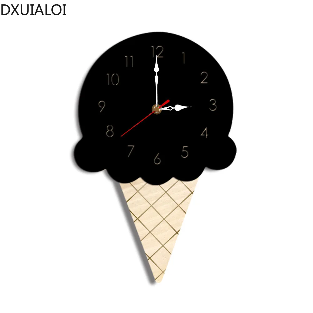 Настенные часы в скандинавском стиле с изображением мороженого Мультяшные