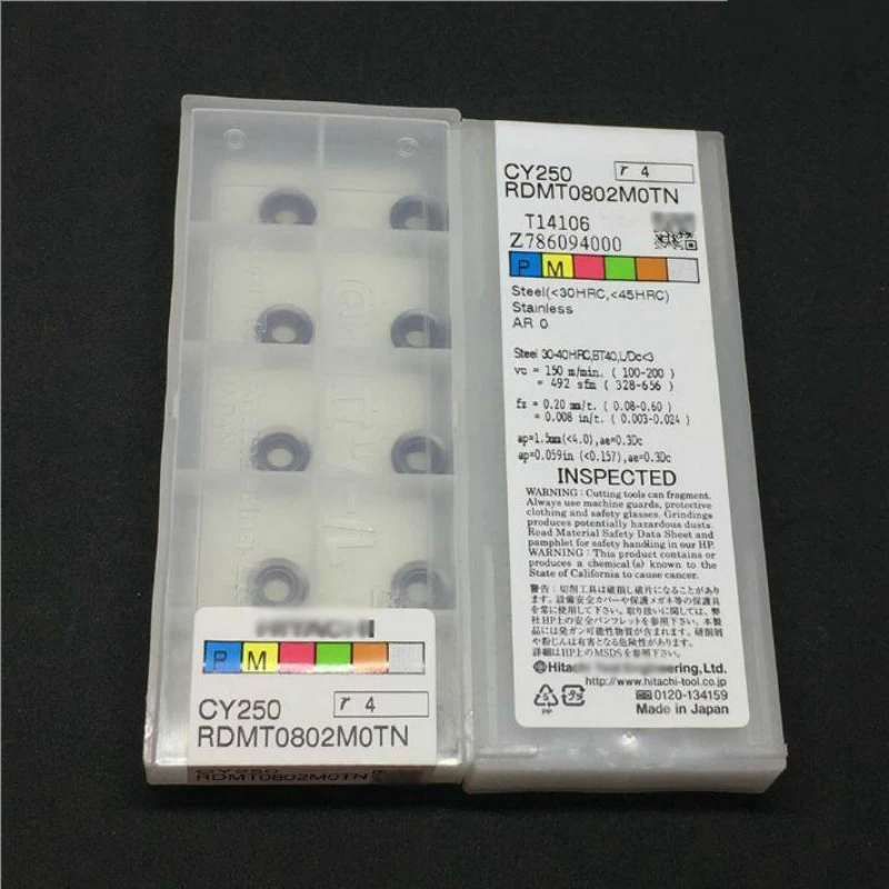 

Original HITCH RDMT0802MOTN CY250 RDMT0802 Carbide Inserts Milling RDMT 0802 MOTN CY250 Lathe Tools CNC Cutter