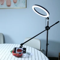 dimmable makeup food photography lights led fill light ring lamp professional phone shooting stand boom arm photo studio kits