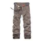 Мужские тактические брюки-карго, камуфляжные брюки с несколькими карманами, повседневные мешковатые хлопковые брюки, размер 40, без пояса, 2020