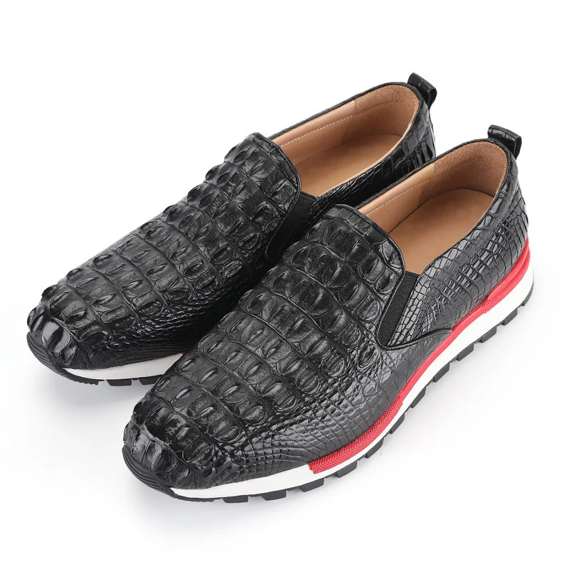 

Новинка Осень-зима 2021 сиамская крокодиловая кожа натуральная спортивная обувь для отдыха мужская обувь роскошный бренд высокое качество д...