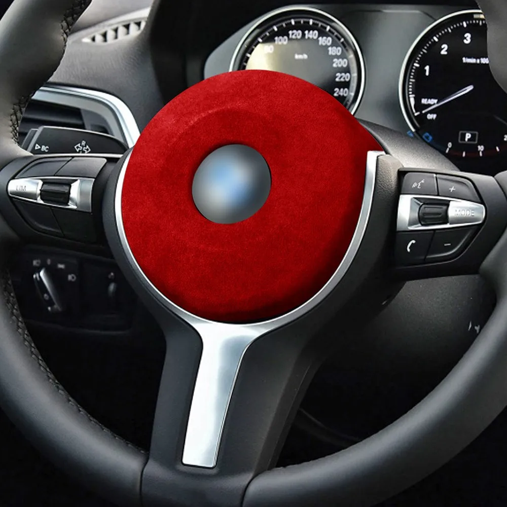

Suede Airbag Decoration Wine Red Car Steering Wheel 1PC Durable Practical