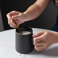 classic ceramic mugs coffee milk mugs office water cup with spoon drinkware home black tumblers milk tea cup dropshipping