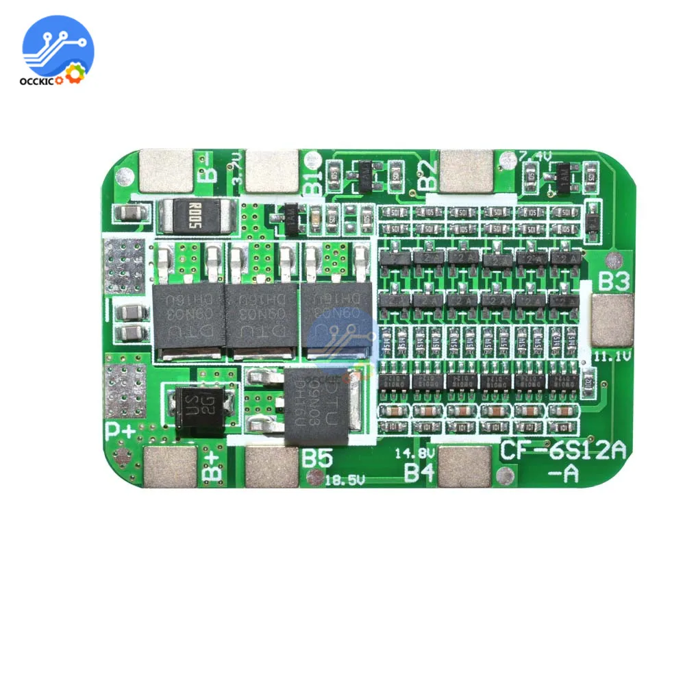 Bms 6S 15A 18650 Защитная плата для заряда батареи для 6 упаковок литий-ионный аккумулятор 18650 аксессуары балансировочный аккумулятор 25,5 в