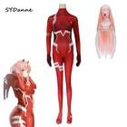 Женский костюм на Хэллоуин Darling, сексуальный костюм 02 Zero Two для рождественского карнавала, Плотное боди с 3D принтом