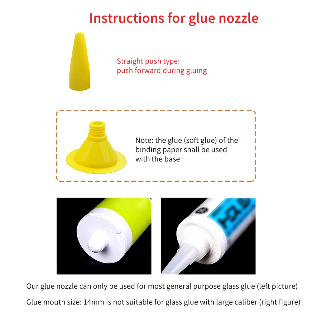 

8pcs/set For Caulking Home Durable Finishing Grouting Sealant Tool Straight Push Type Glass Cement Glue Nozzle Multifunction