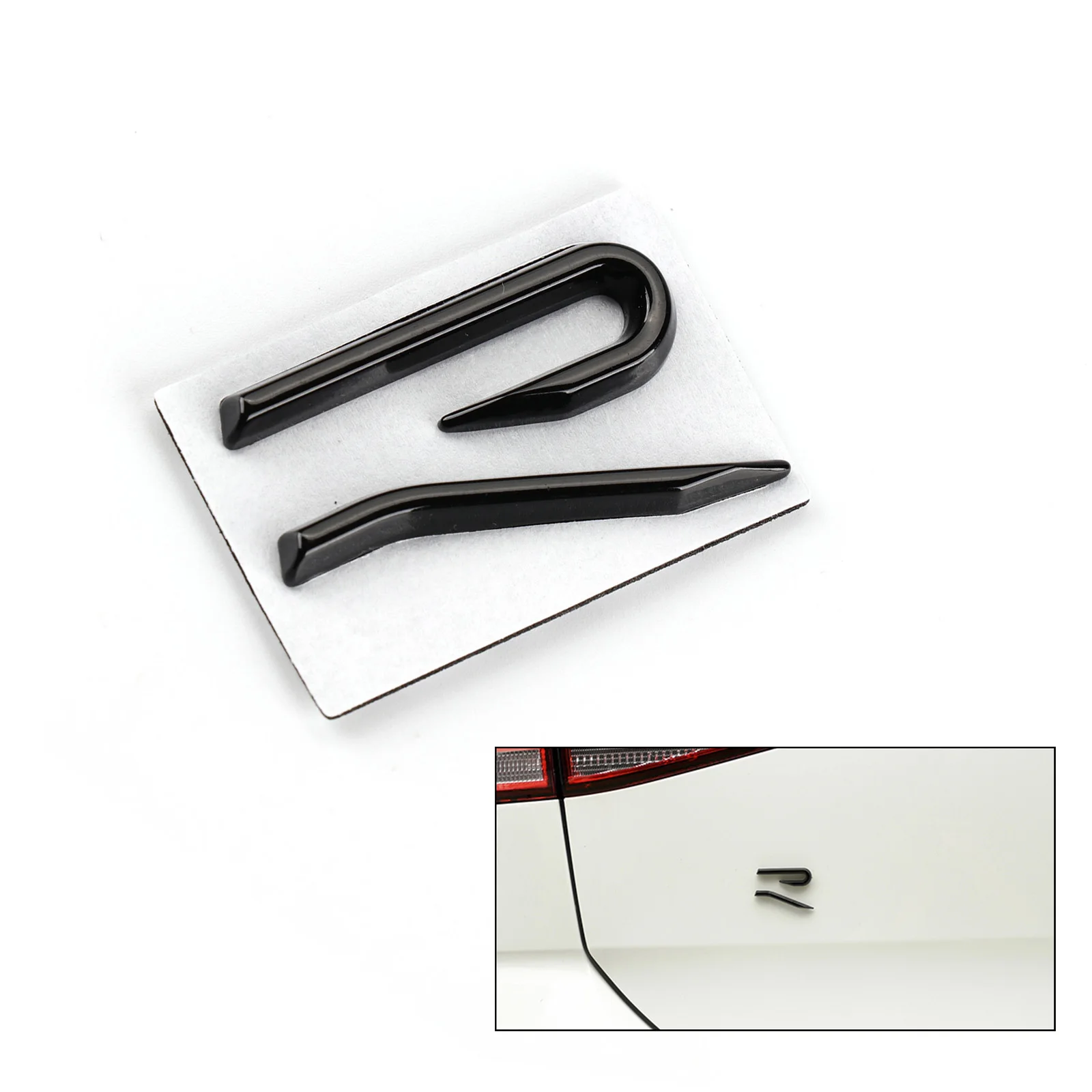 Черная задняя крышка багажника R 3D логотип значок наклейка автомобильная с