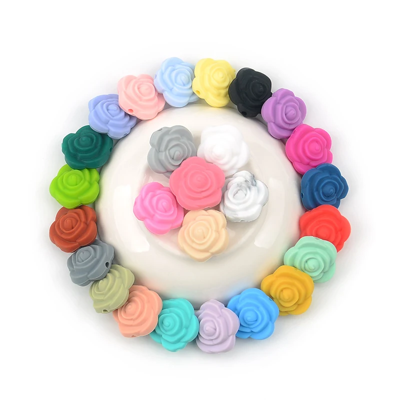 LOFCA 10 шт. силиконовые бусины роза пищевой силиконовый продукт для детей