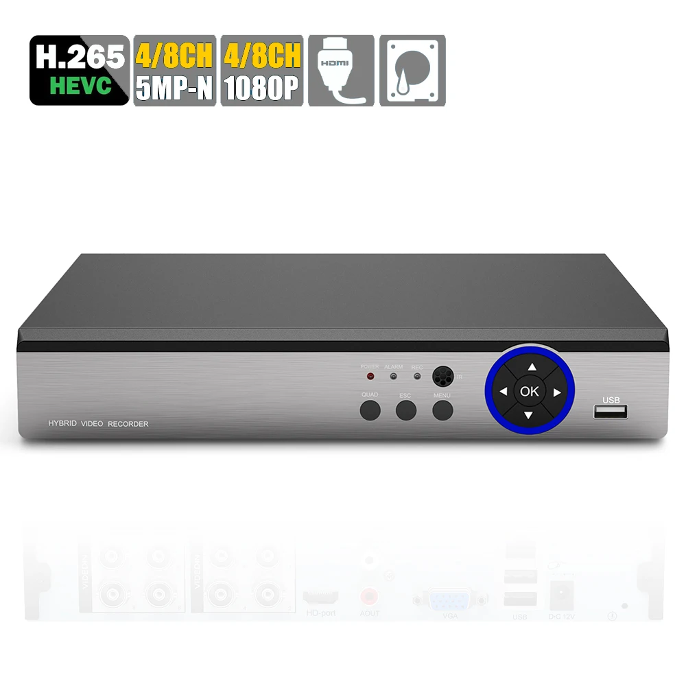 Мини 6в1 DVR для CCTV Kit VGA HDMI система безопасности NVR камеры 5 МП цифровой