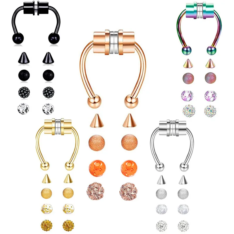 Сексуальная Магнитная перегородка для пирсинга в стиле панк искусственное