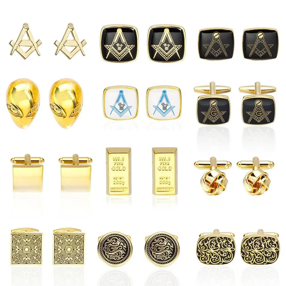 Роскошные Рубашки мира запонки в виде карты для мужчин бренд манжеты Кнопка de