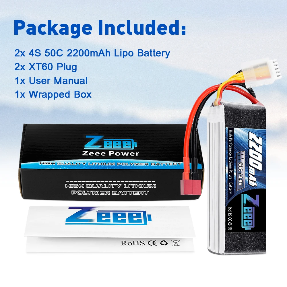 аккумулятор zeee 4s lipo 148 в 2200 мач 50c с раз