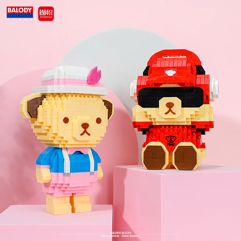 

Kids Gift 785 Pcs ABS Particles Teddy-Bear-Collection Micro Legoing Self-Locking Bricks DIY Assembly Mini Building Blocks Toys