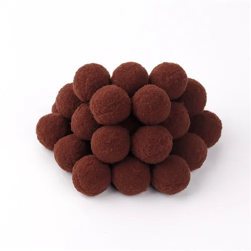 brown 8/10/15/20/25/30 мм помпон Искусственные цветы Материал мягкий помпон Пушистый Плюшевый мяч поделки своими руками помпоном домашний декор швейная фурнитура - Цвет: brown