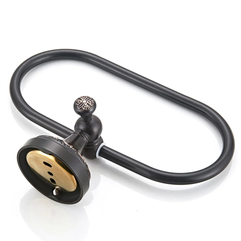 

Copper Towel Ring Oval Towel Rack Hook Modern Wall-mounted Towel Shelf Holder Towel Hanging Rack Retro Craft for Home Bathroom