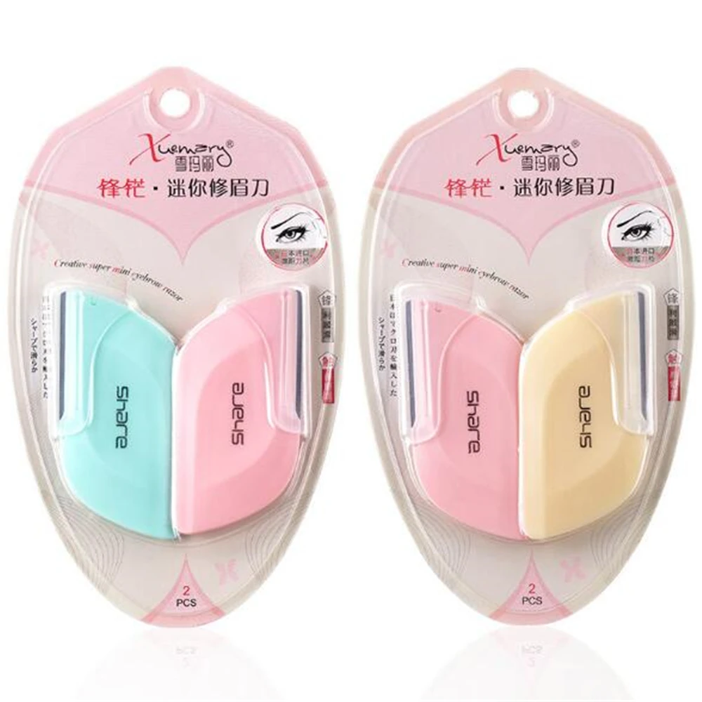 

2pcs Portable Eyebrow Trimmer Eyebrow Razor Shaver Eye Brow Shaper Cutter Shaping Tool Facial Hair Remover for Women Face Makeup