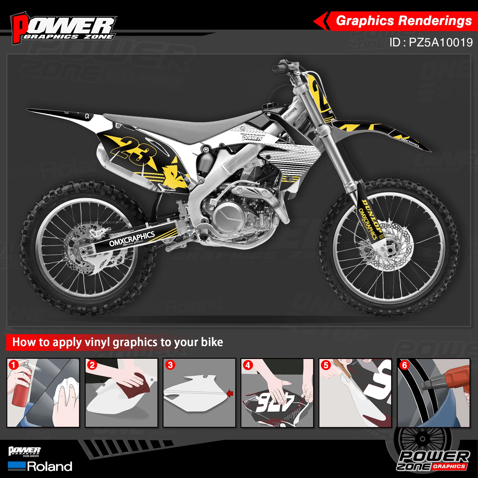 Персонализированные графические фоны PowerZone Набор наклеек для HONDA 2010 2012 2013 CRF250R 2009