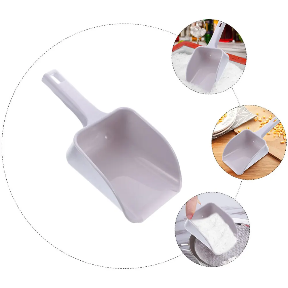 

1Pc Lightweight Ice Scoop Baking Flour Shovel Simple Ice Cube Scoop (White)