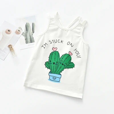 Летний жилет для девочек Милая майка нижнее белье хлопковые топы на бретелях