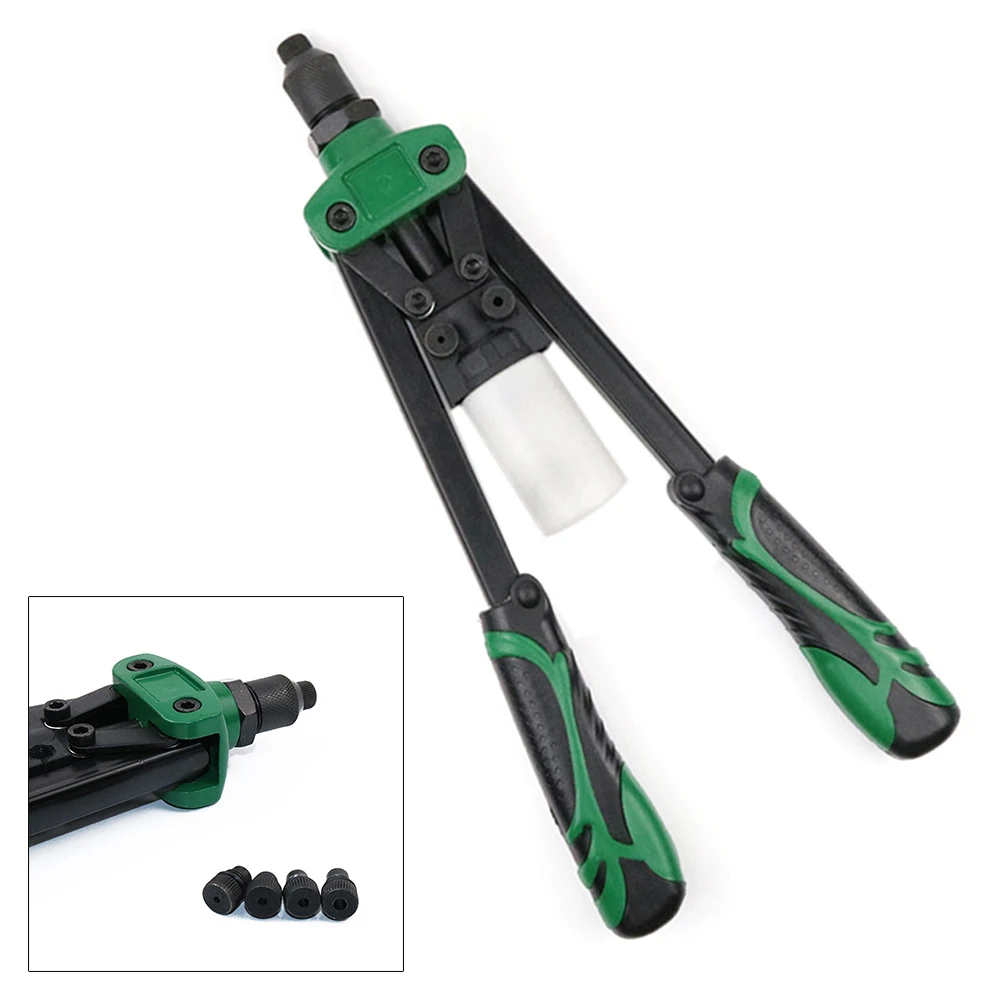 

Riveter Setter Holes Lever Press Rivet Tool Pliers Practical Punch With 5 Different Mouthpieces And Key For Professional Use