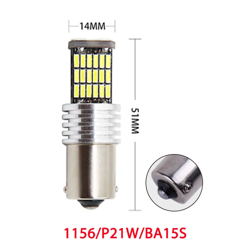 2 шт. автомобиля 1157 BAY15D p21/5 Вт 1156 BA15S T20 W21W T15 T25 3156 3157 4014led 45 SMD вело высокий автоматический поворот Стоп Хвост светильник - Испускаемый цвет: 1156