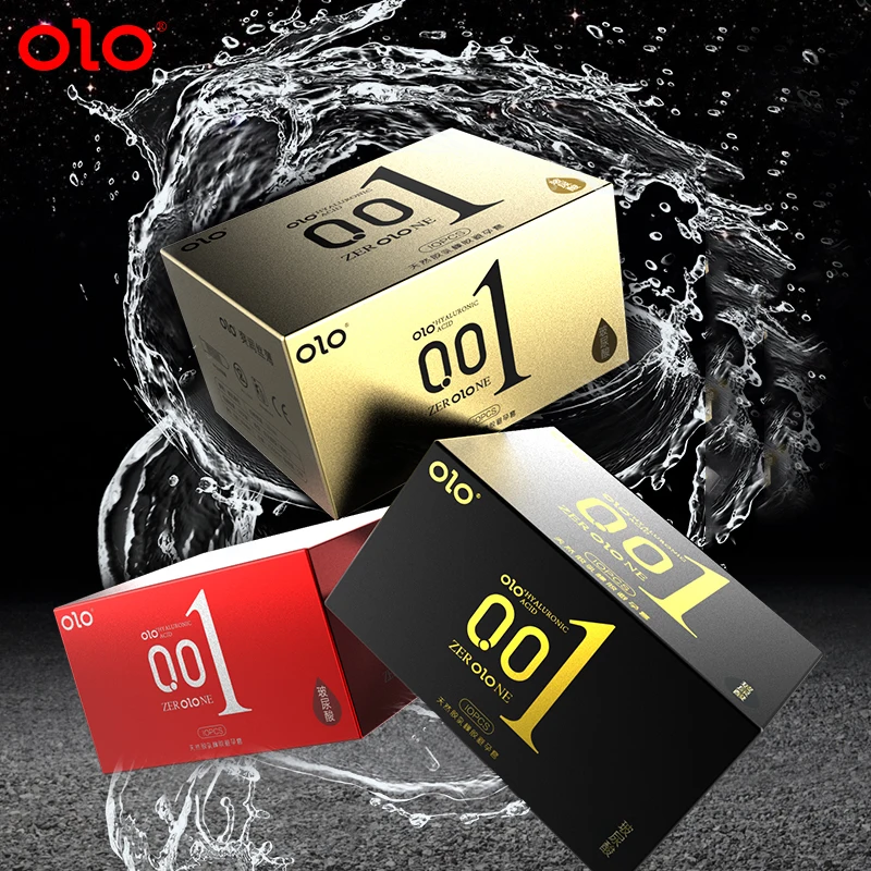 OLO 10 шт. презерватив из натурального латекса ультра тонкий 001 Гиалуроновая
