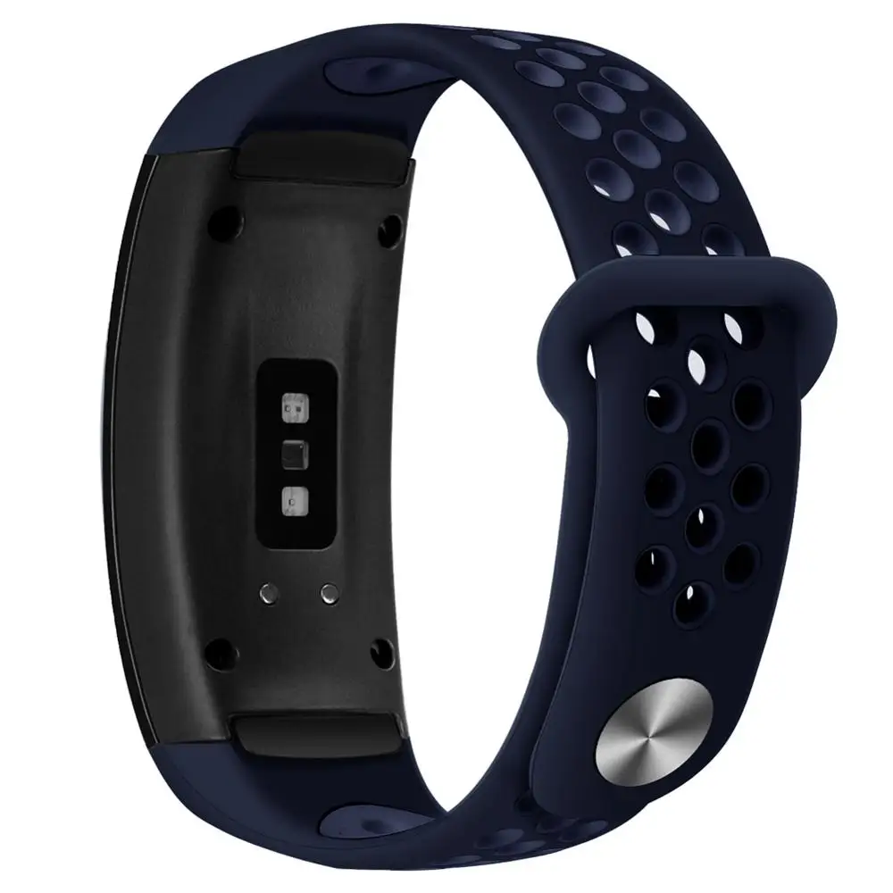 navy blue Hangrui сменный Браслет для samsung gear Fit 2 Pro ремешок роскошный силиконовый ремешок для samsung Fit2 Anti ремень анти-потеря - Цвет: navy blue