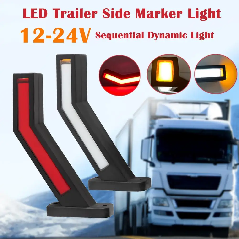 

2PCS Trailer LED Side Marker Lighting Outline Marker Truck Light Van LED Lights Trailer Side Marker Light For Trailer 12-24V
