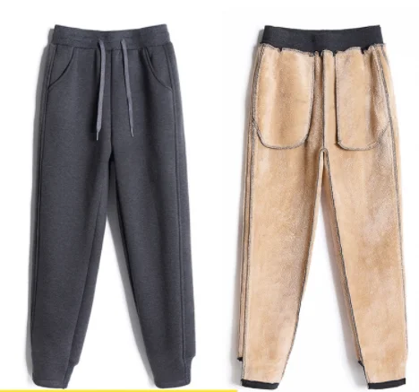 

Plus Size Fleece Sports Long Pants Fashion Soild Color Warm Leggings Women Winter Lamb Fleece Thick Warm Leggings Trousers