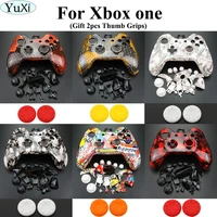 yuxi replacement full housing shell case with buttons kit accessories for xbox one wireless controller silicone stick grips