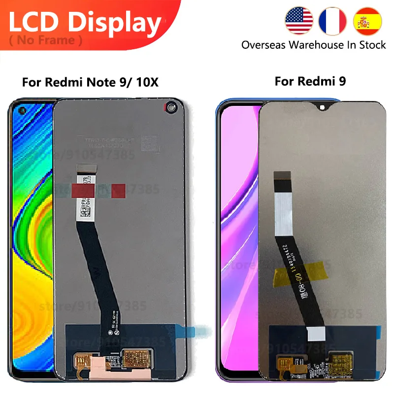 

ЖК-экран для Redmi Note9 Note 9 емкостный сменный ЖК-дисплей дигитайзер без рамки сенсорный экран в сборе для Redmi 10X