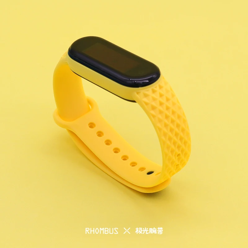 For Mi Band 6 5 4 3 Strap Silicone Rhombus Bracelet Wristbands For Xiaomi Band MI5 Band Mi6 Strap 2021 New Soft Wrist Bracelet