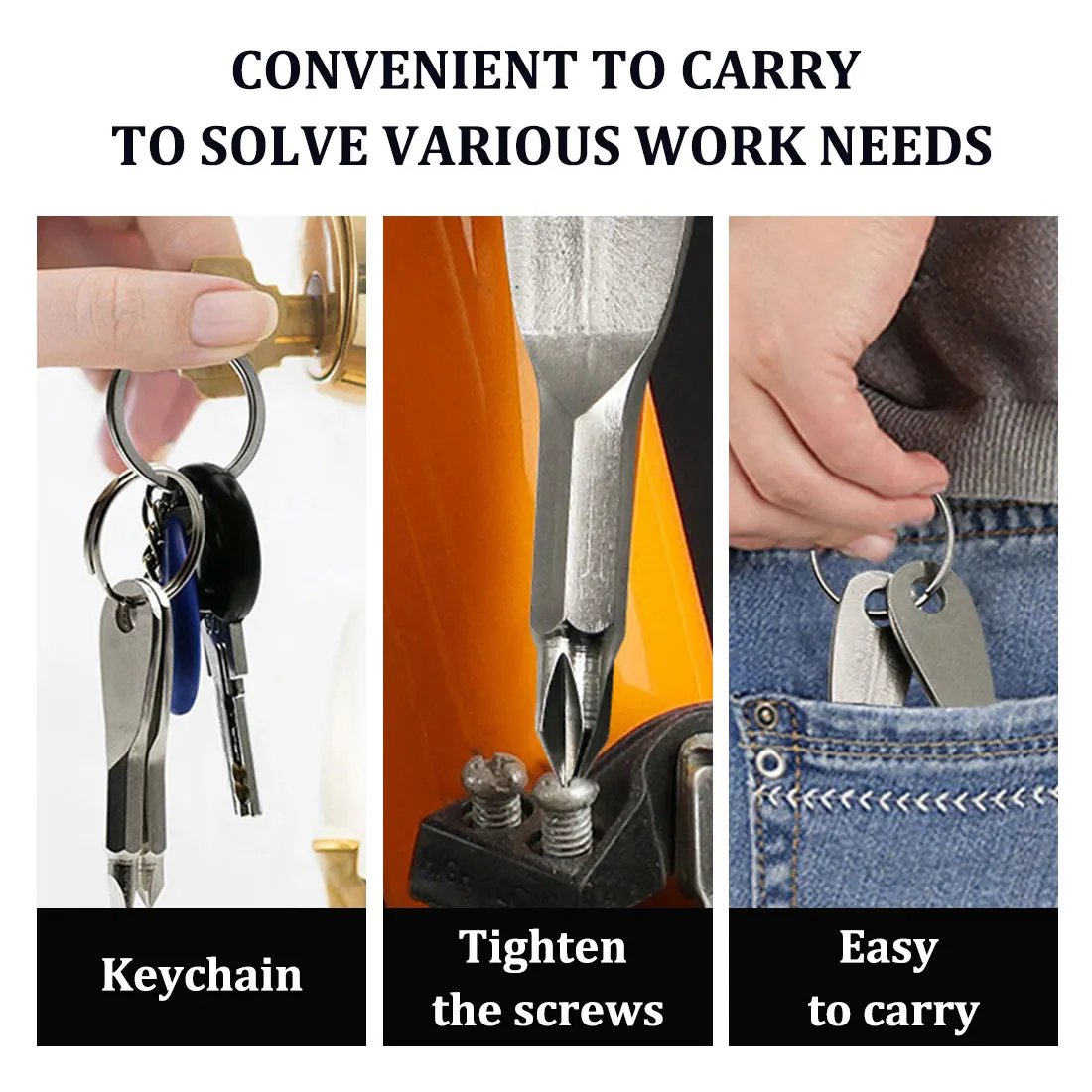

Outdoor Stainless Steel EDC Portable Slotted Screwdriver Wrench Key Ring Hiking Multi-Pocket Mini Repair Tool