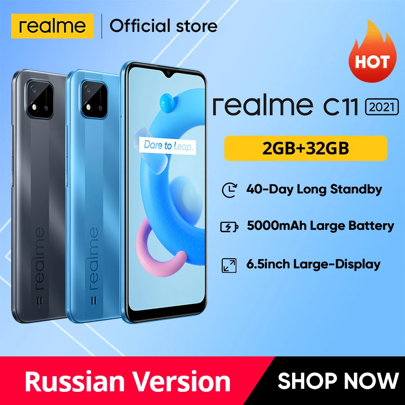 Realme C11 2021 глобальных Русская версия 2 Гб Оперативная память 32GB Встроенная 6 5 &quotHD +