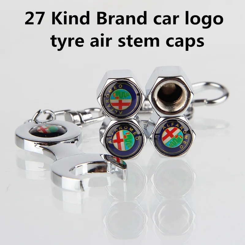 5 шт./партия металлический брелок + вентиль шины колеса Крышки Стволовых чехол для
