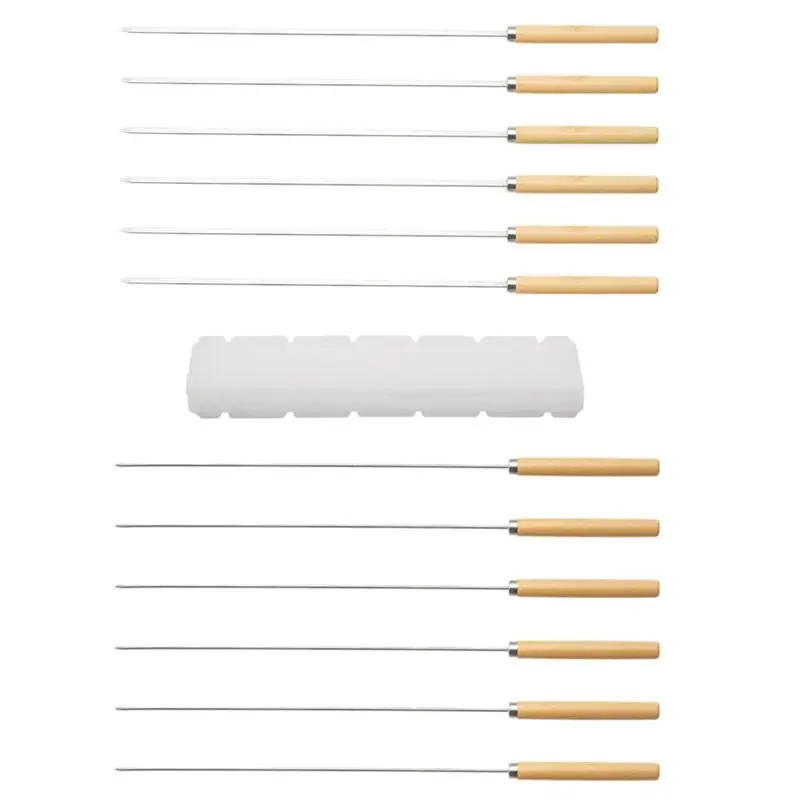 

1 Set Practical Rustproof Durable Convenient Grilling Skewers Barbecue Sticks Skewer Set for BBQ