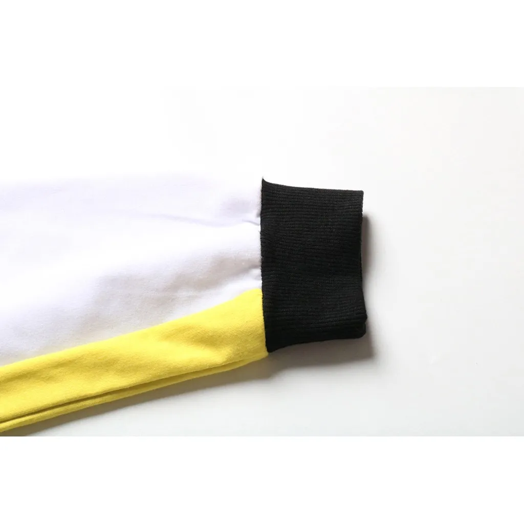 

2019 Women's Fashion Long Sleeve Studded Color Contrast Hoodie Loose Sweatshirt Sweatshirt Pullover Top W0820