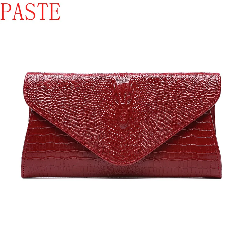 Серебряный Конверт вечерняя сумочка клатч из натуральной кожи с узором