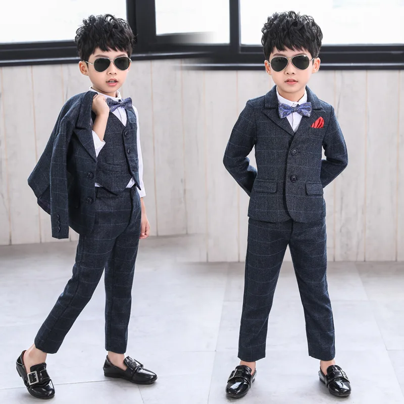 Пиджак и брюки для мальчиков в клетку | Детская одежда обувь