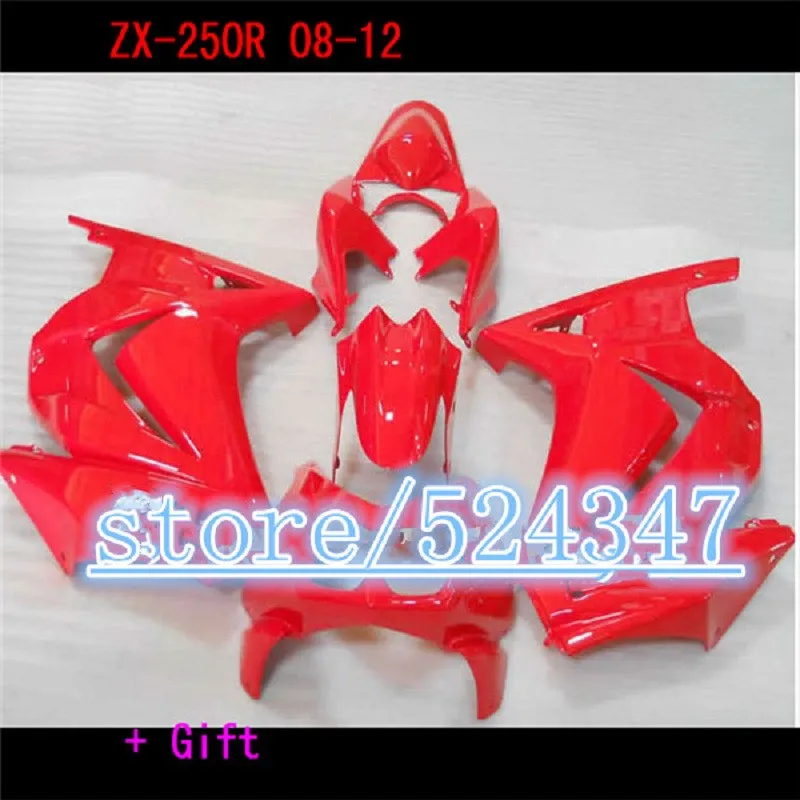 

Custom Injection fairing kits for KAWASAKI Ninja 250 2008-2014 ZX 250R ABS sport motorcycle fairings EX250 08-14 red set