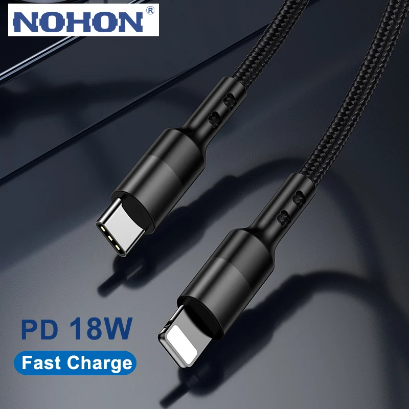 Кабель PD 18 Вт USB C для iPhone 12 Pro Max 11 Xs X XR 8 Plus iPad Mini Air шнур быстрой зарядки Type подсветки
