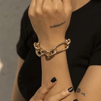 simple gold color metal o chain bracelet mens 2022 retro punk glamour girl bracelets party fashion jewelry personal gift